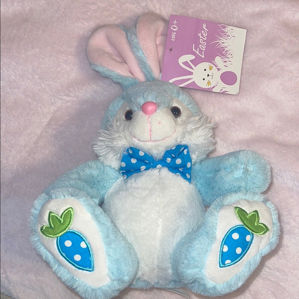 Blue and White Plush Bunny Toy